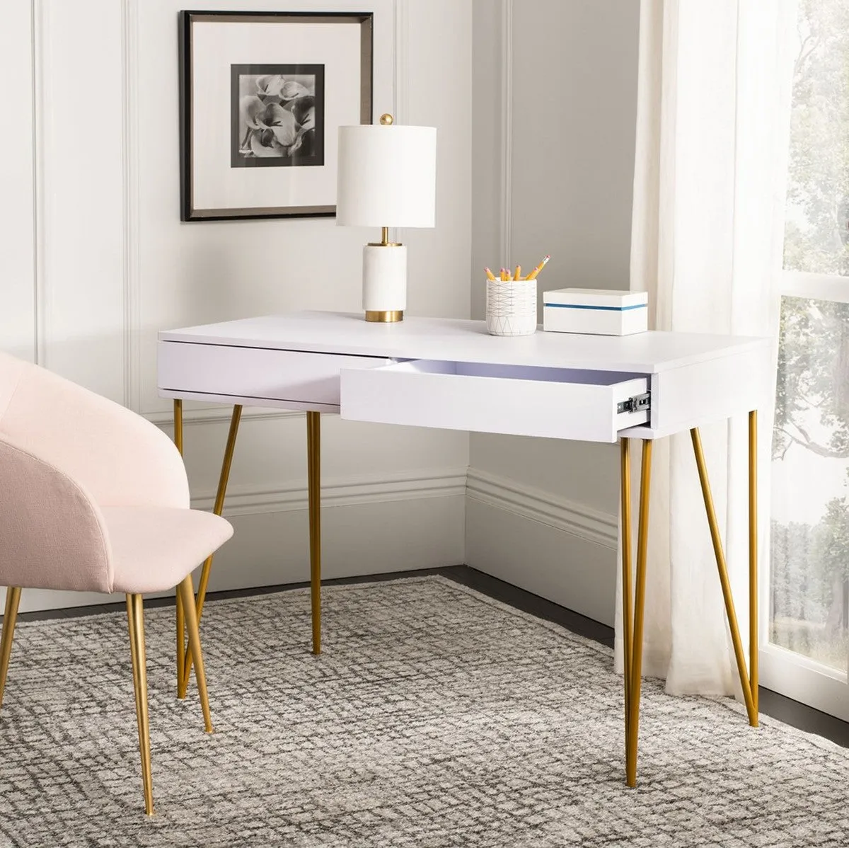 Safavieh Pine 2 Drawer Desk in Choice of Three Finishes FOX2238A