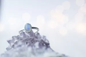 SALE Silver Moonstone ring | June Birthstone Ring