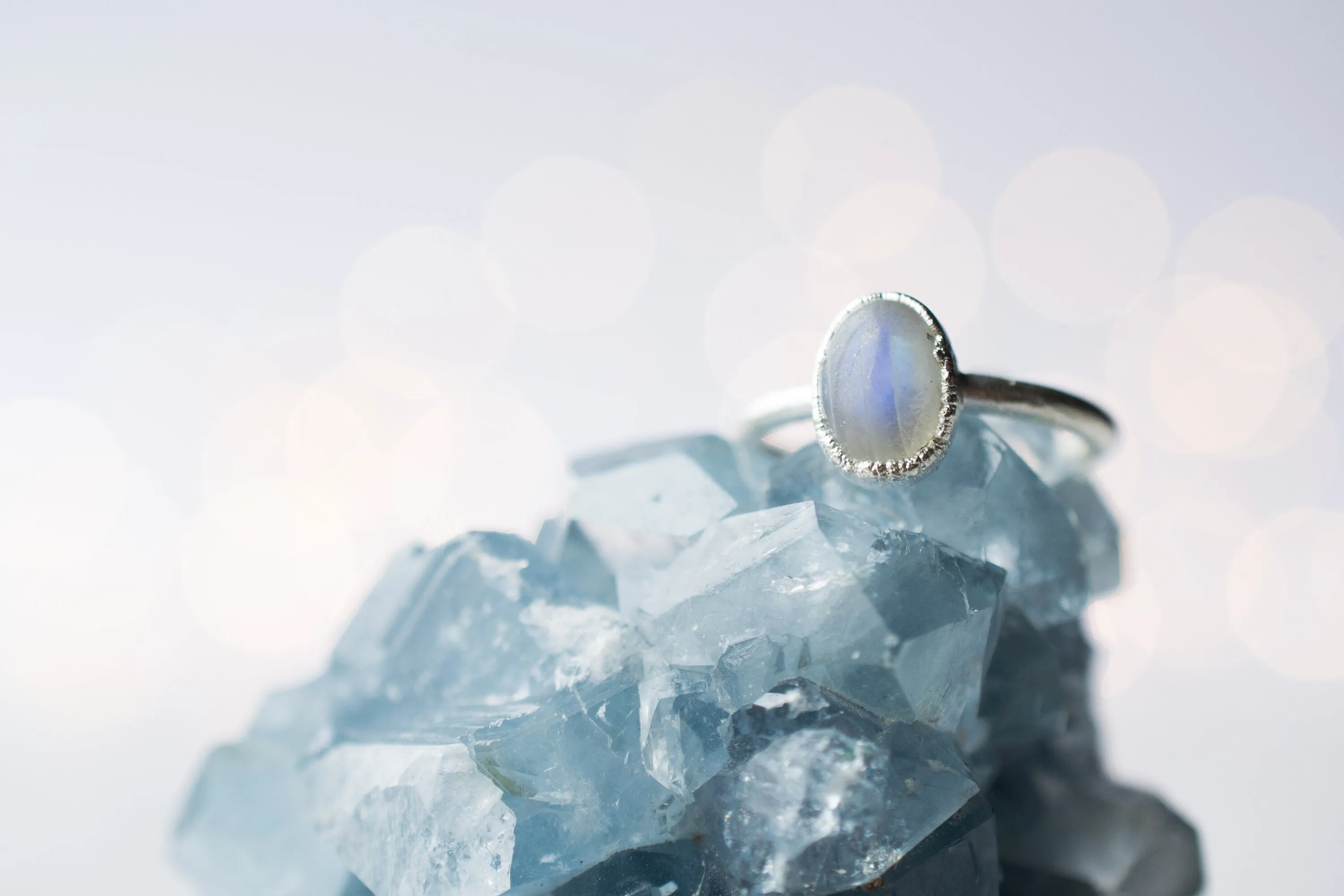 SALE Silver Moonstone ring | June Birthstone Ring