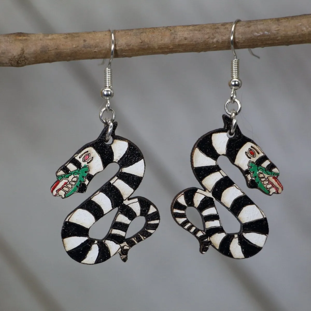 Sandworms Wooden Dangle Earrings by Cate's Concepts, LLC