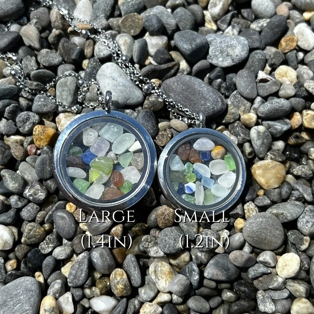 Seaglass Locket (Small-1.2")