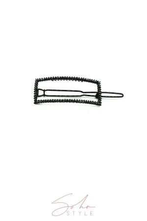 Serrated Metal Square Barrette
