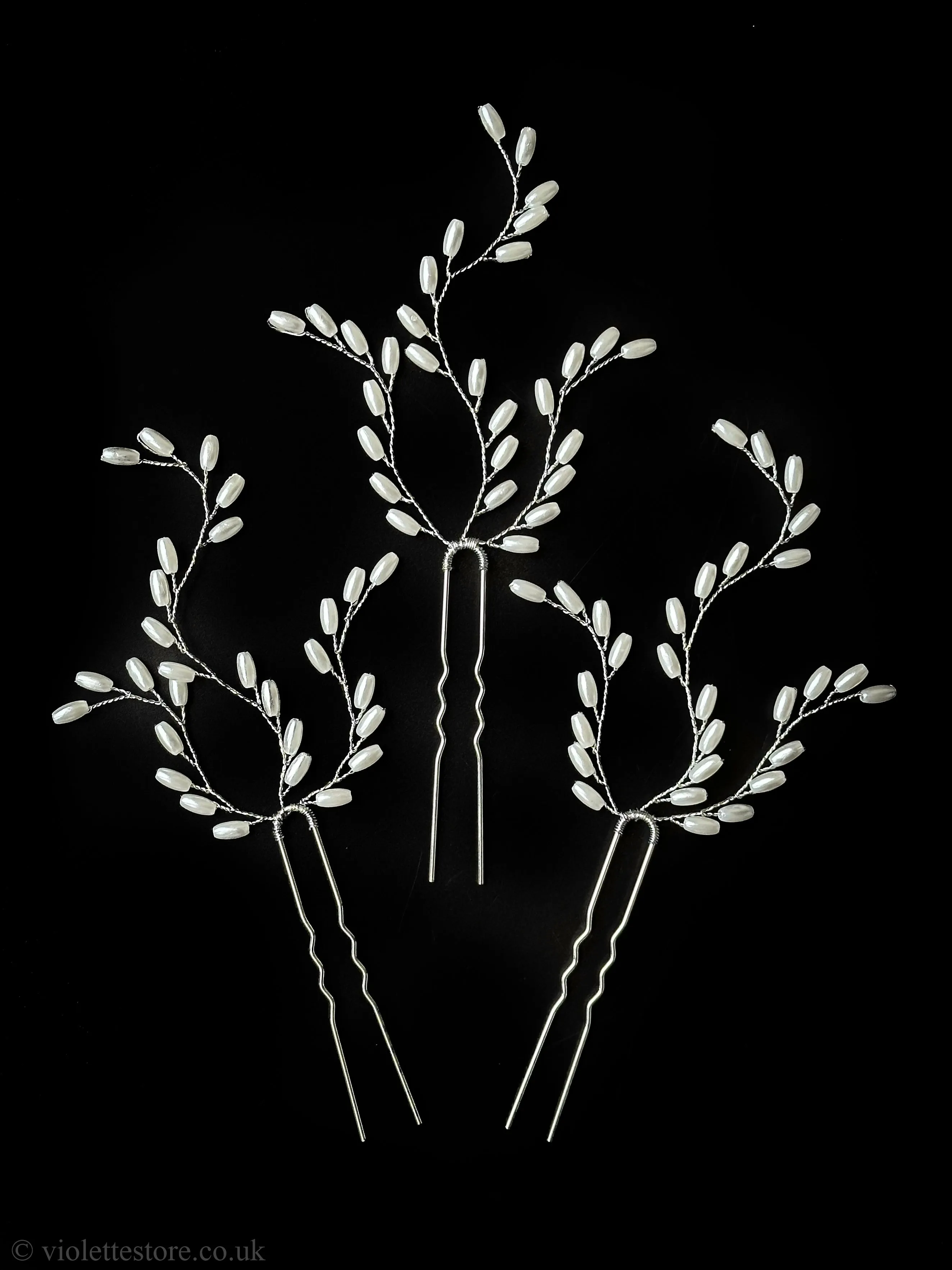 Set of 3 Pearl Hair Pins
