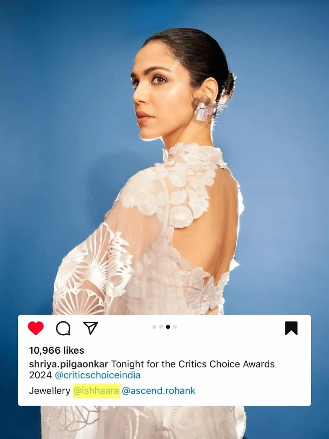 Shriya Pilgaonkar In Camellia Brushed Finish Stud Earrings