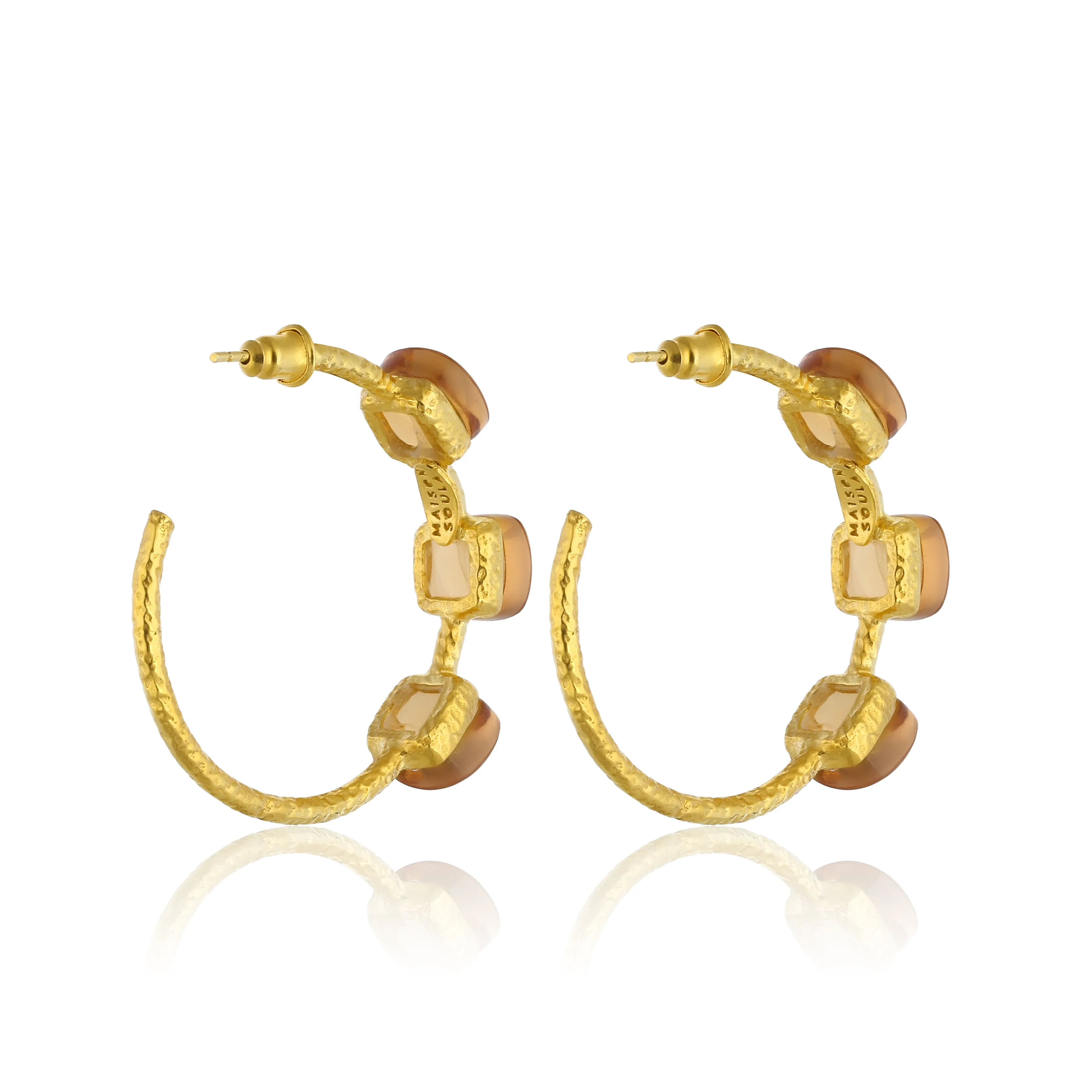 Siena Hoop Earrings - Coral Gold