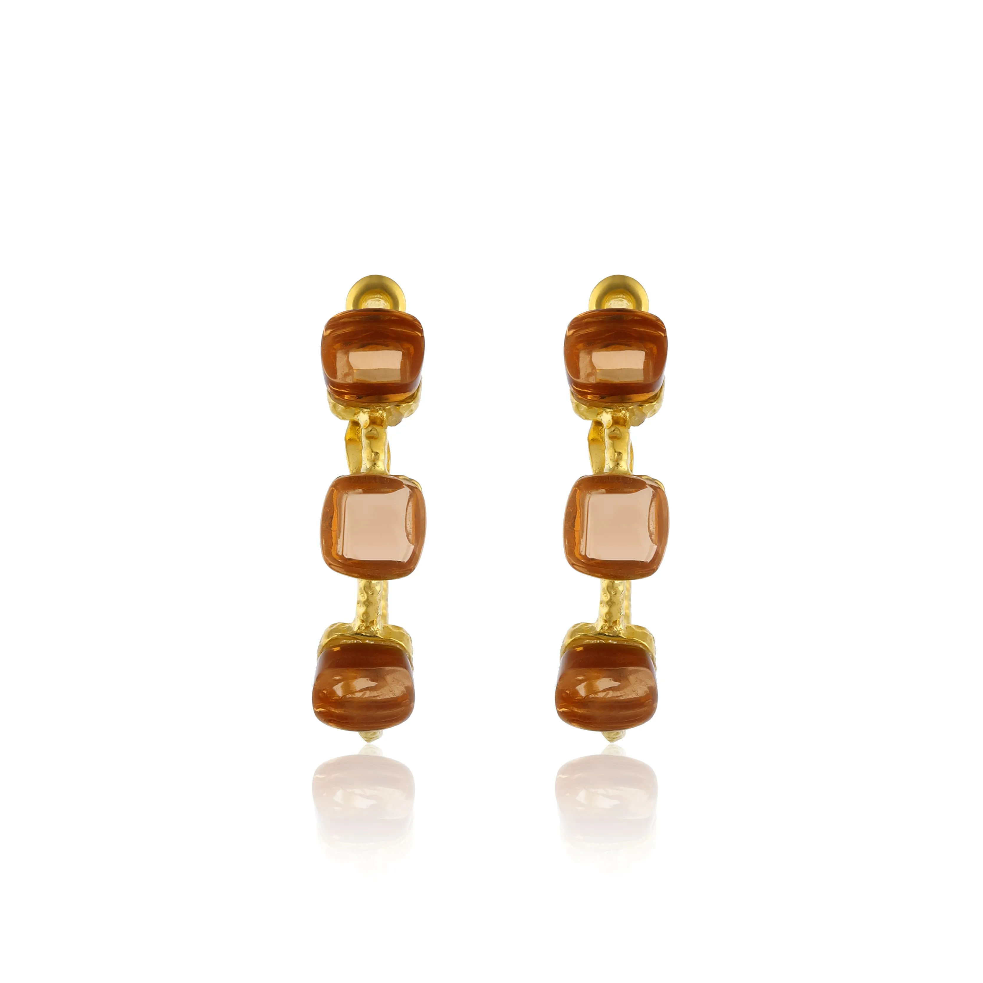 Siena Hoop Earrings - Coral Gold
