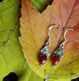 Spiral Sterling Silver and Gemstone Earrings