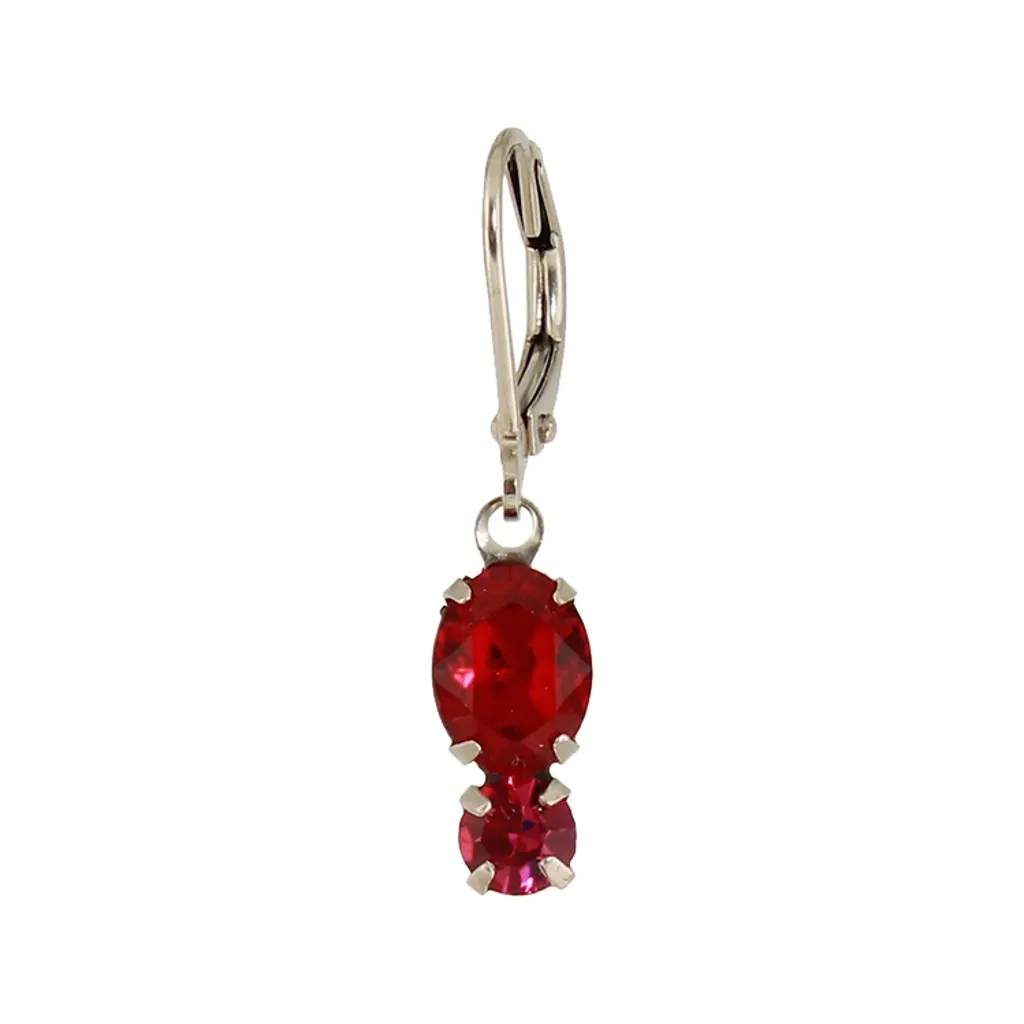 Stacked Oval Crystal Earrings