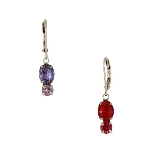 Stacked Oval Crystal Earrings