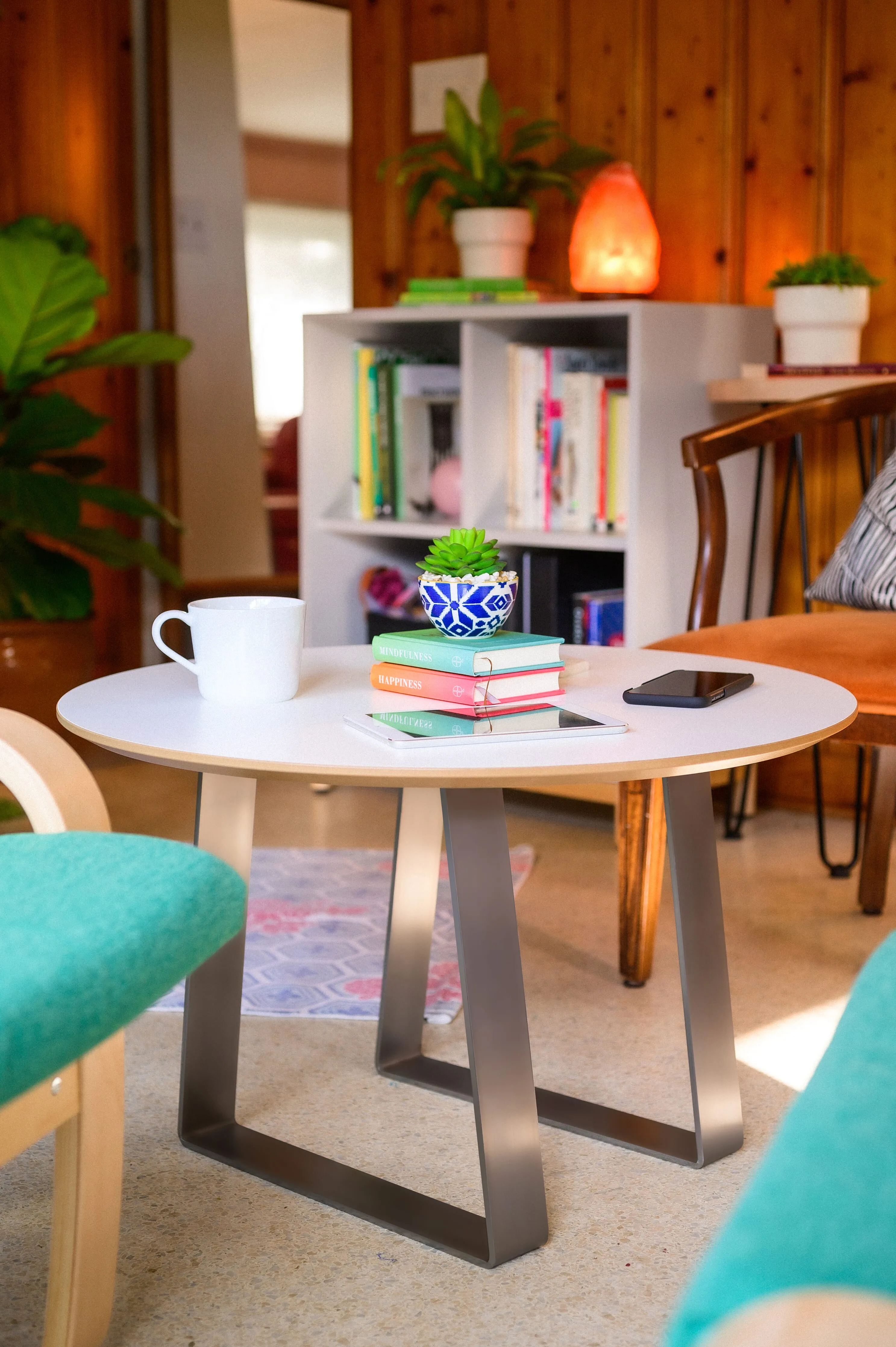 Standard Duty Bell-Shape Flat Bar Table Leg & Bench Base (Sold Separately) - Jet Black Satin Powder Coated Finish