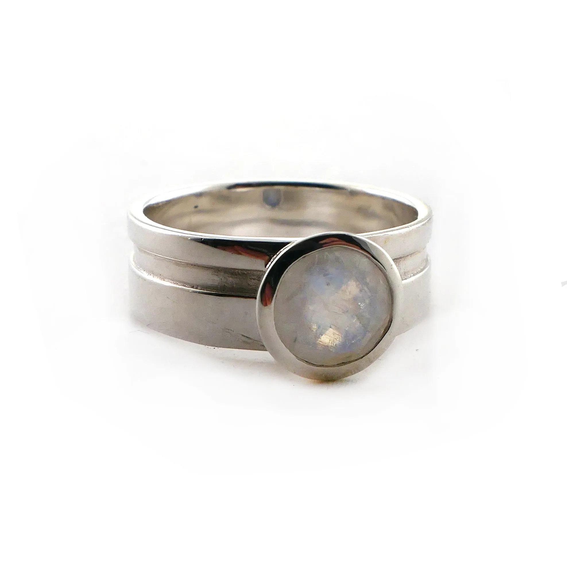 Sterling Silver Moonstone Cut Out Ring