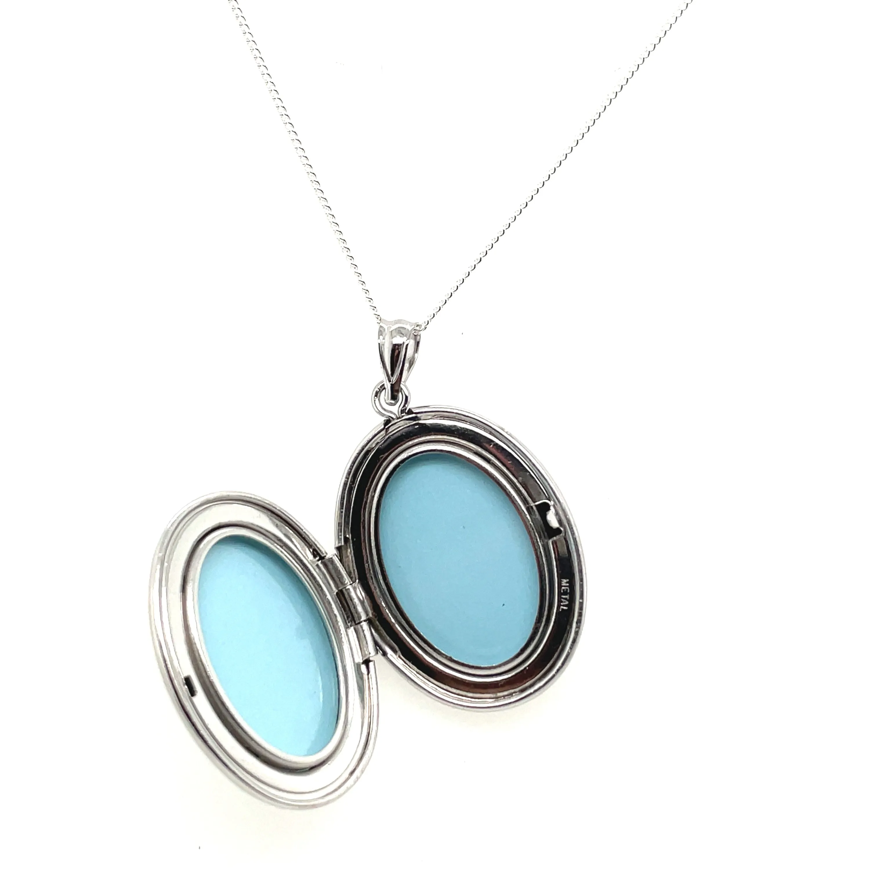 Sterling Silver "Moon & Back" Oval Locket