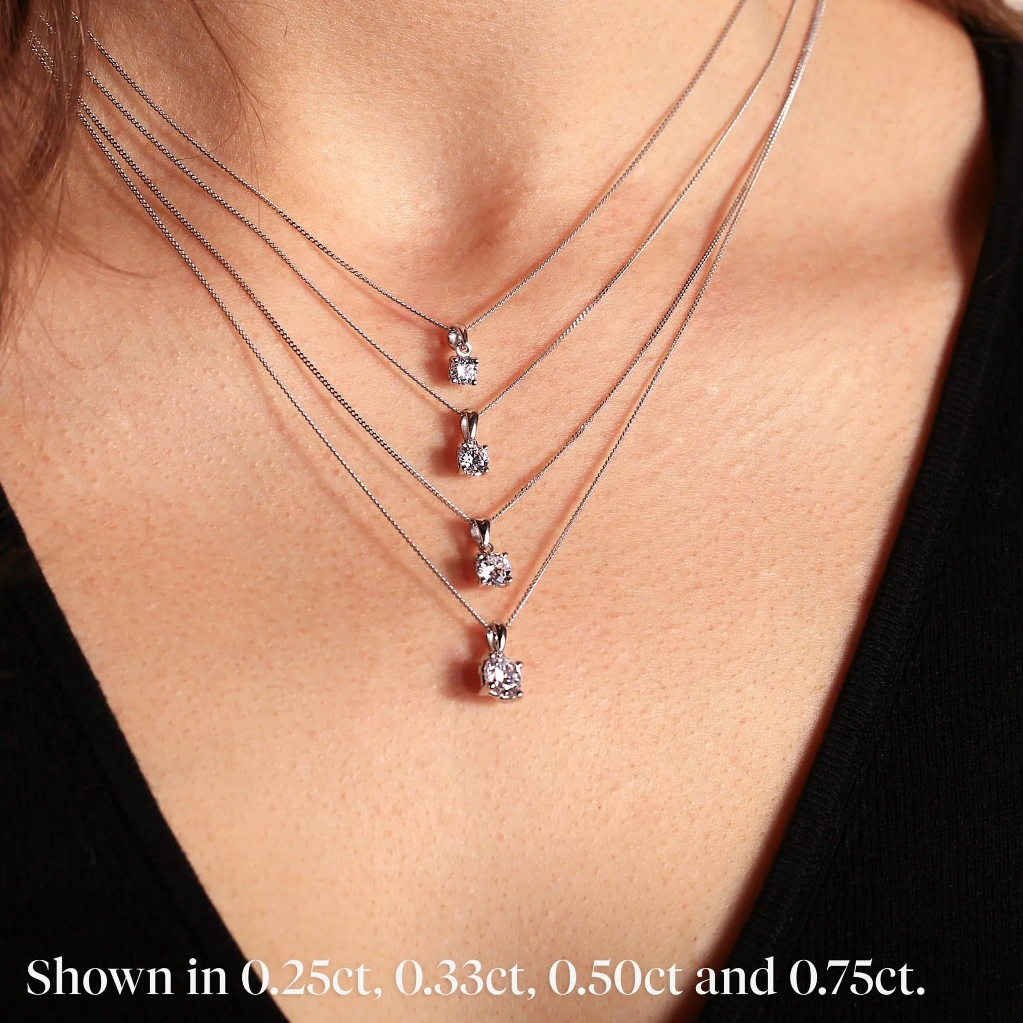 Sylvia | 9ct White Gold 0.25ct tw Lab Grown Diamond Necklace