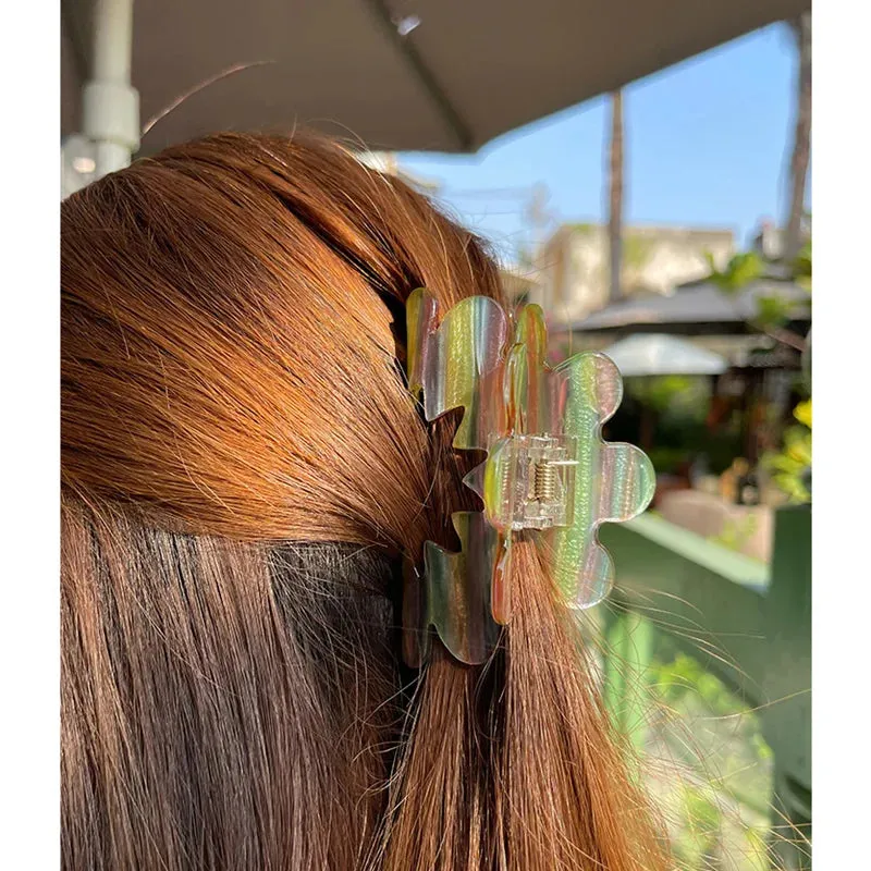 TAVIMART  -  New Wave Flower Hollow Acetate Hair Clip Stripe Shark Hair Claws Hairpin Trendy Hair Accessories for Women Girls