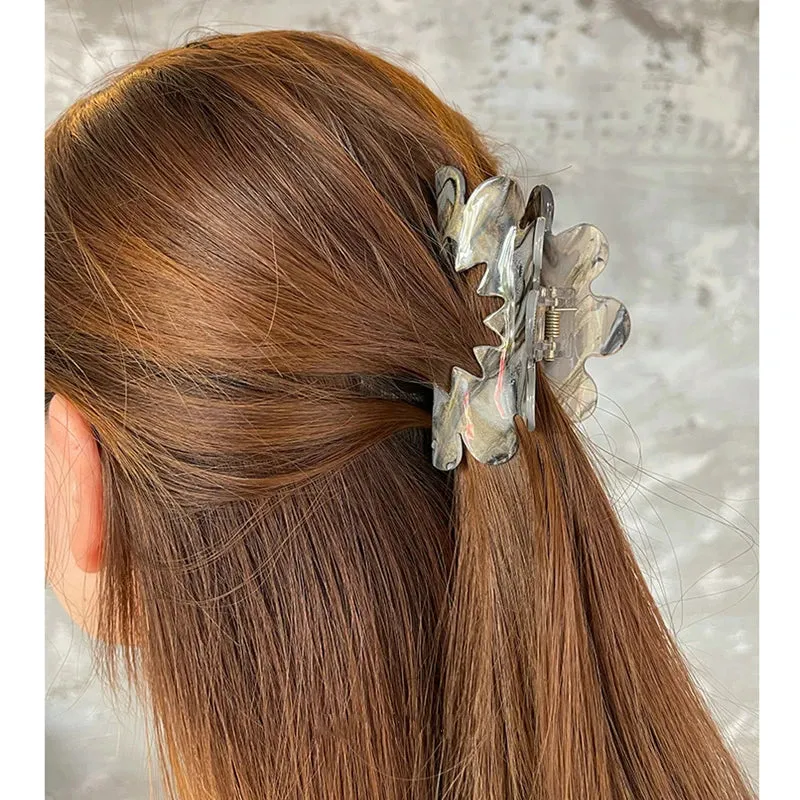 TAVIMART  -  New Wave Flower Hollow Acetate Hair Clip Stripe Shark Hair Claws Hairpin Trendy Hair Accessories for Women Girls