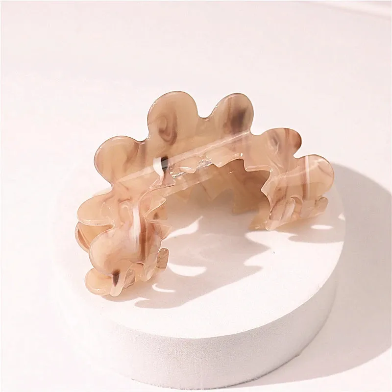 TAVIMART  -  New Wave Flower Hollow Acetate Hair Clip Stripe Shark Hair Claws Hairpin Trendy Hair Accessories for Women Girls