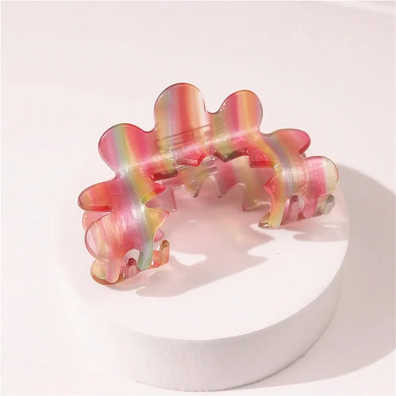 TAVIMART  -  New Wave Flower Hollow Acetate Hair Clip Stripe Shark Hair Claws Hairpin Trendy Hair Accessories for Women Girls