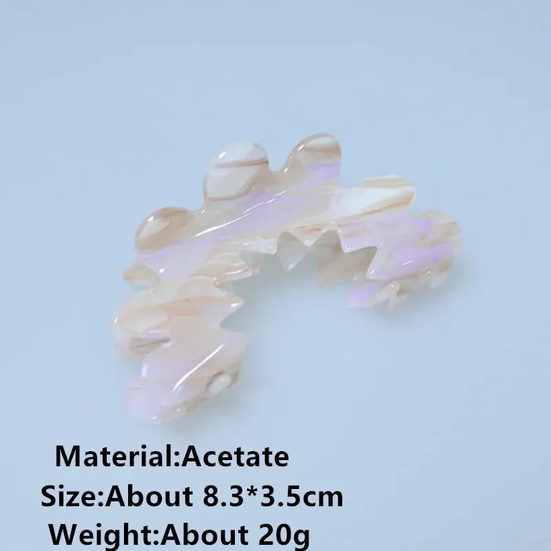 TAVIMART  -  New Wave Flower Hollow Acetate Hair Clip Stripe Shark Hair Claws Hairpin Trendy Hair Accessories for Women Girls