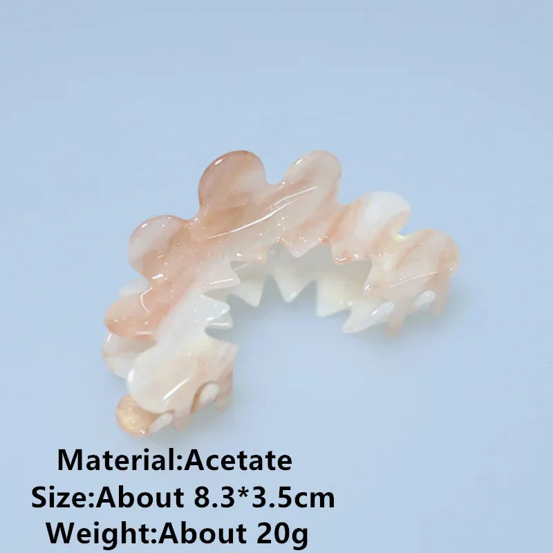 TAVIMART  -  New Wave Flower Hollow Acetate Hair Clip Stripe Shark Hair Claws Hairpin Trendy Hair Accessories for Women Girls