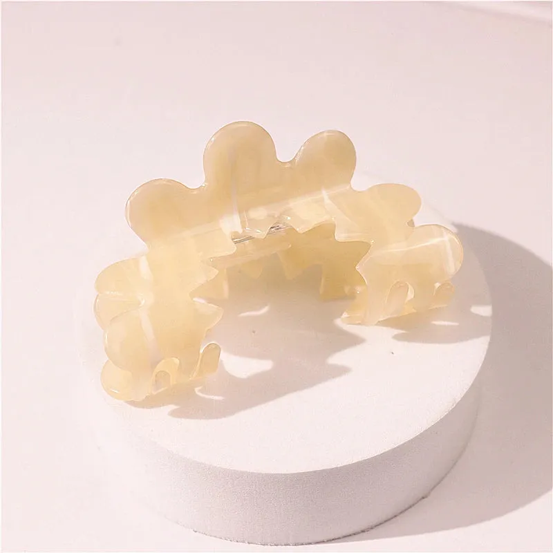 TAVIMART  -  New Wave Flower Hollow Acetate Hair Clip Stripe Shark Hair Claws Hairpin Trendy Hair Accessories for Women Girls