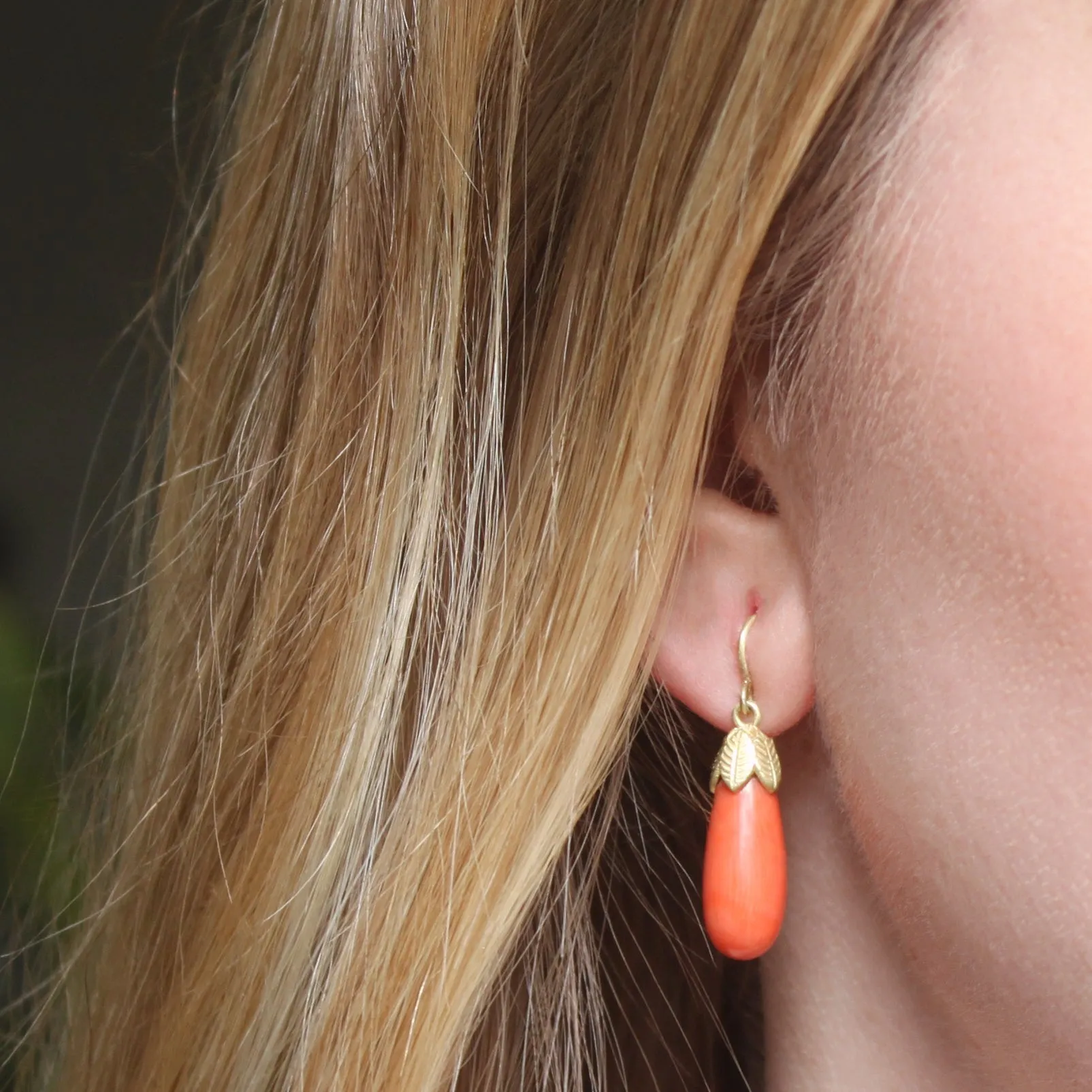The Coral Lotus Drop Earring