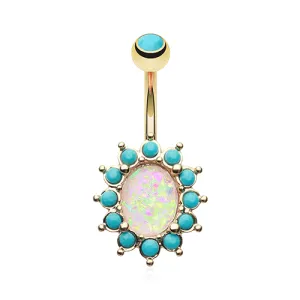 Turquoise Opal Belly Ring
