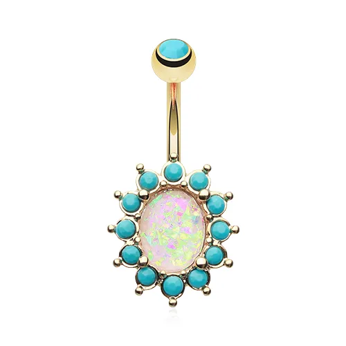 Turquoise Opal Belly Ring