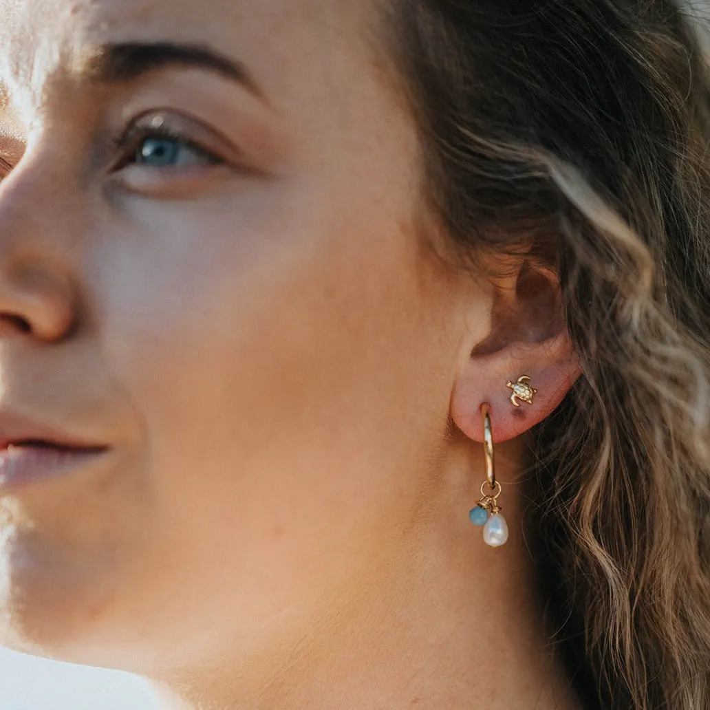 Turtle Studs Earrings| Sterling Silver and Gold