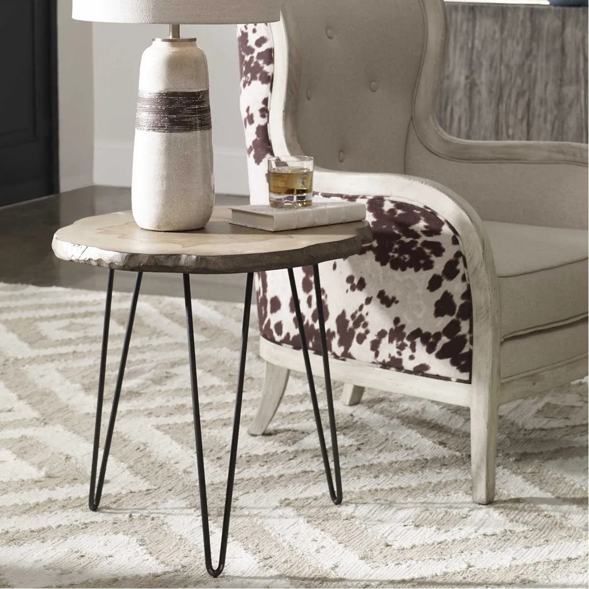Uttermost Runay Wood Slab Side Table