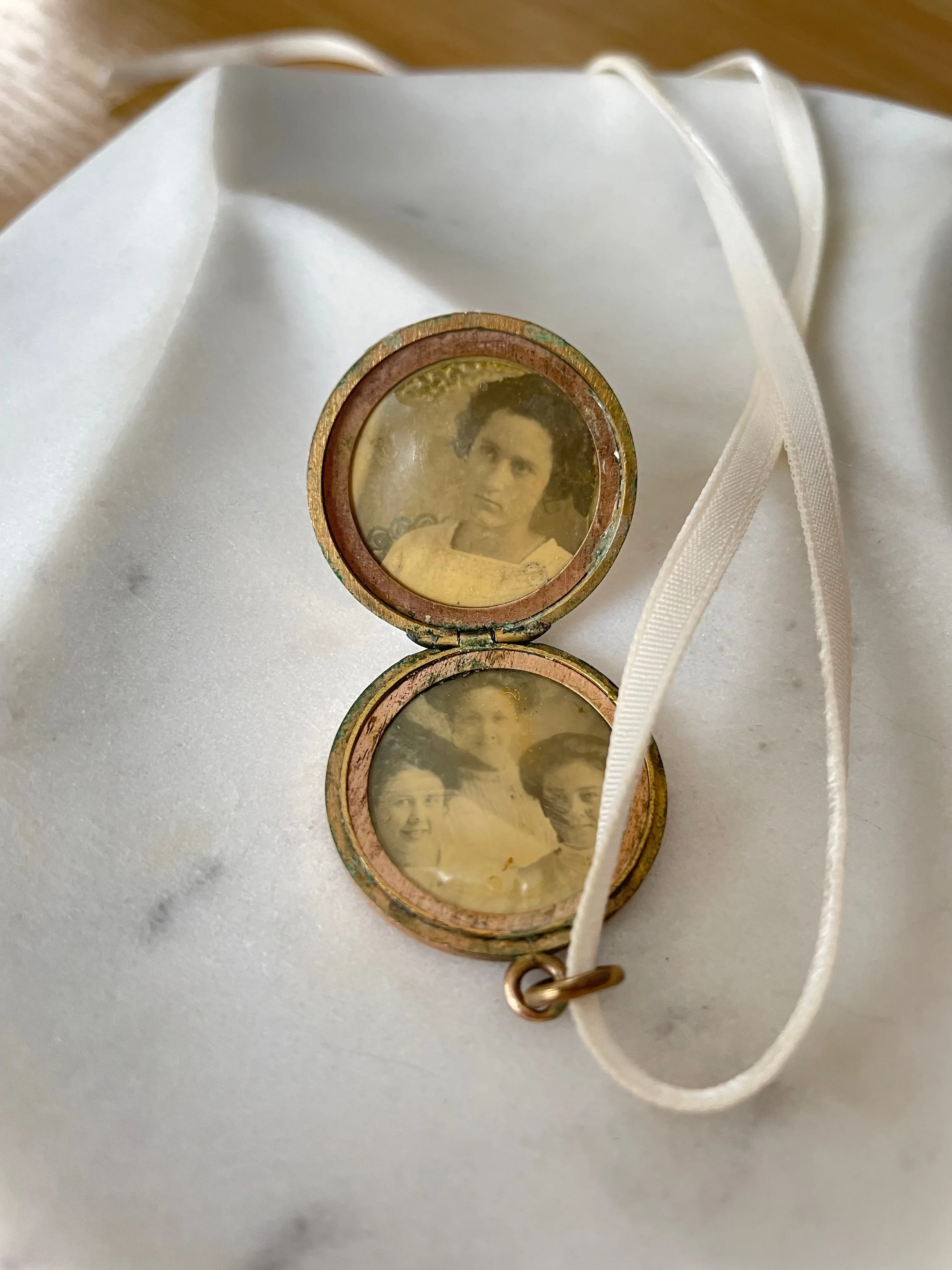 Victorian Engraved Village Locket Necklace