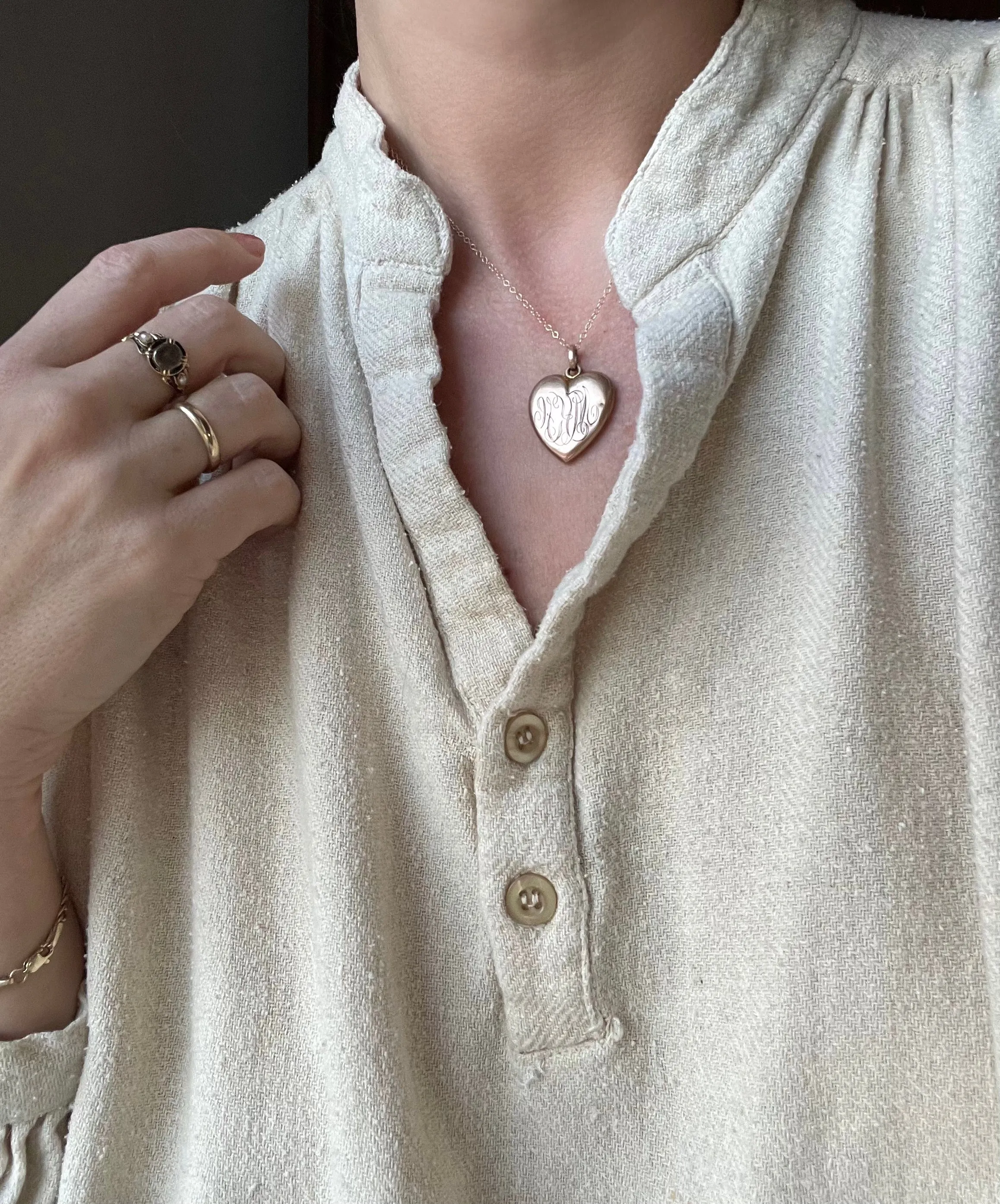 Victorian Monogram Heart Locket