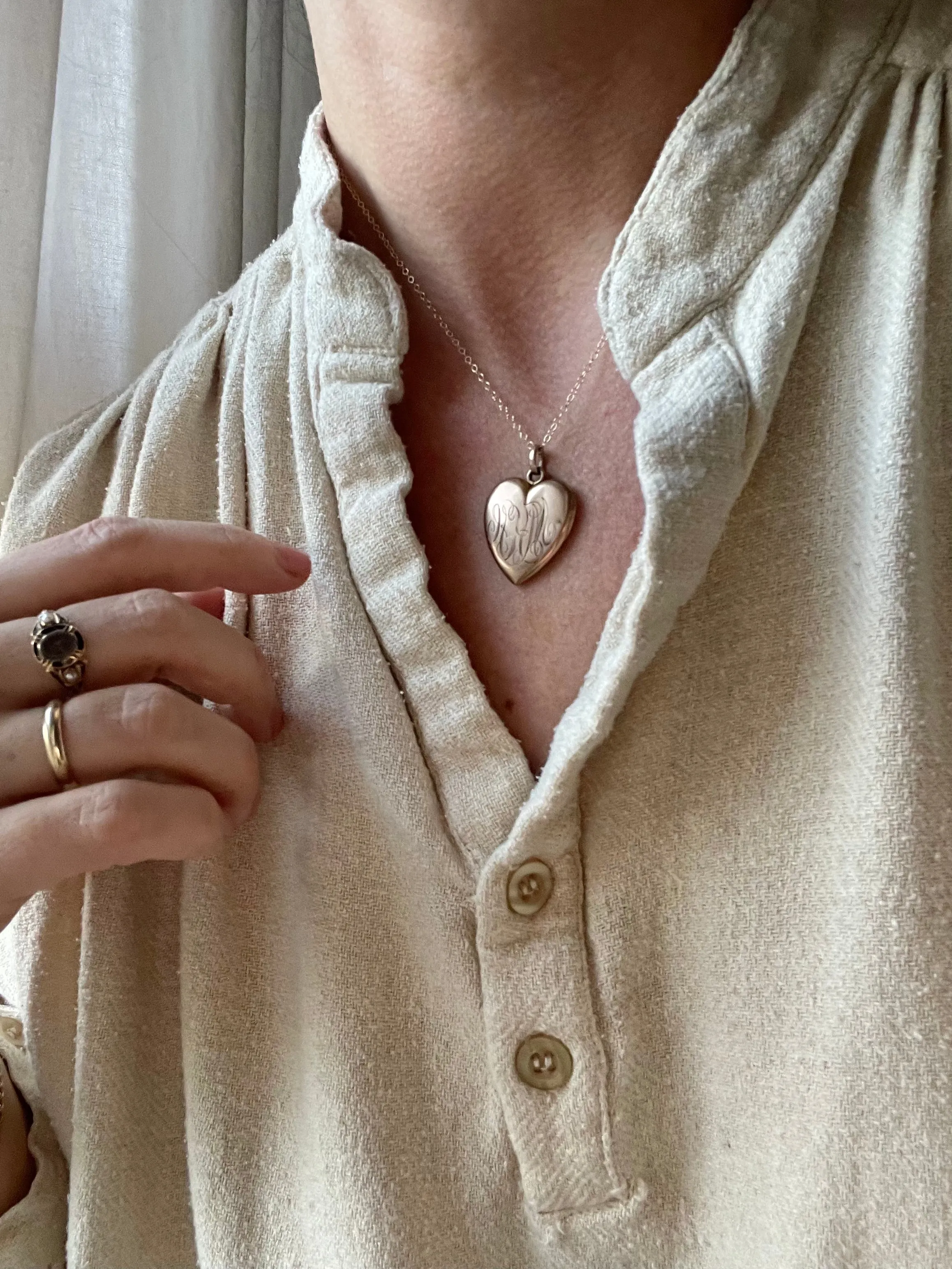 Victorian Monogram Heart Locket