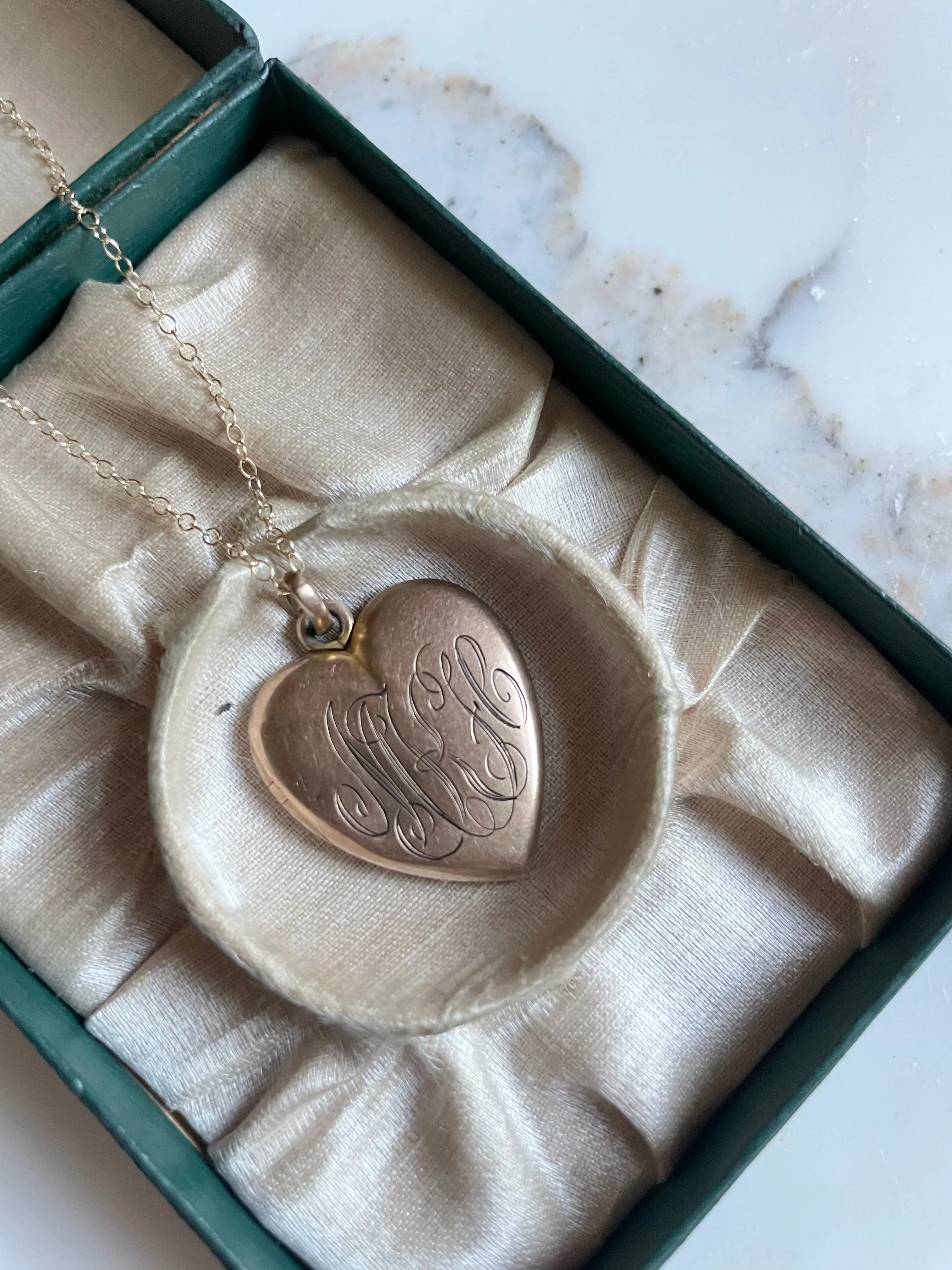 Victorian Monogram Heart Locket