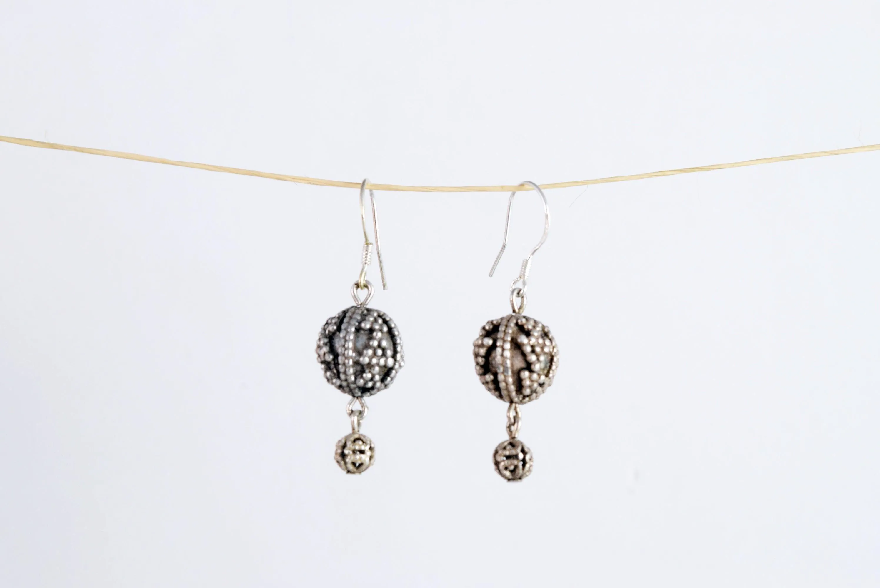 Vintage Balkan Sphere Dangle Earrings