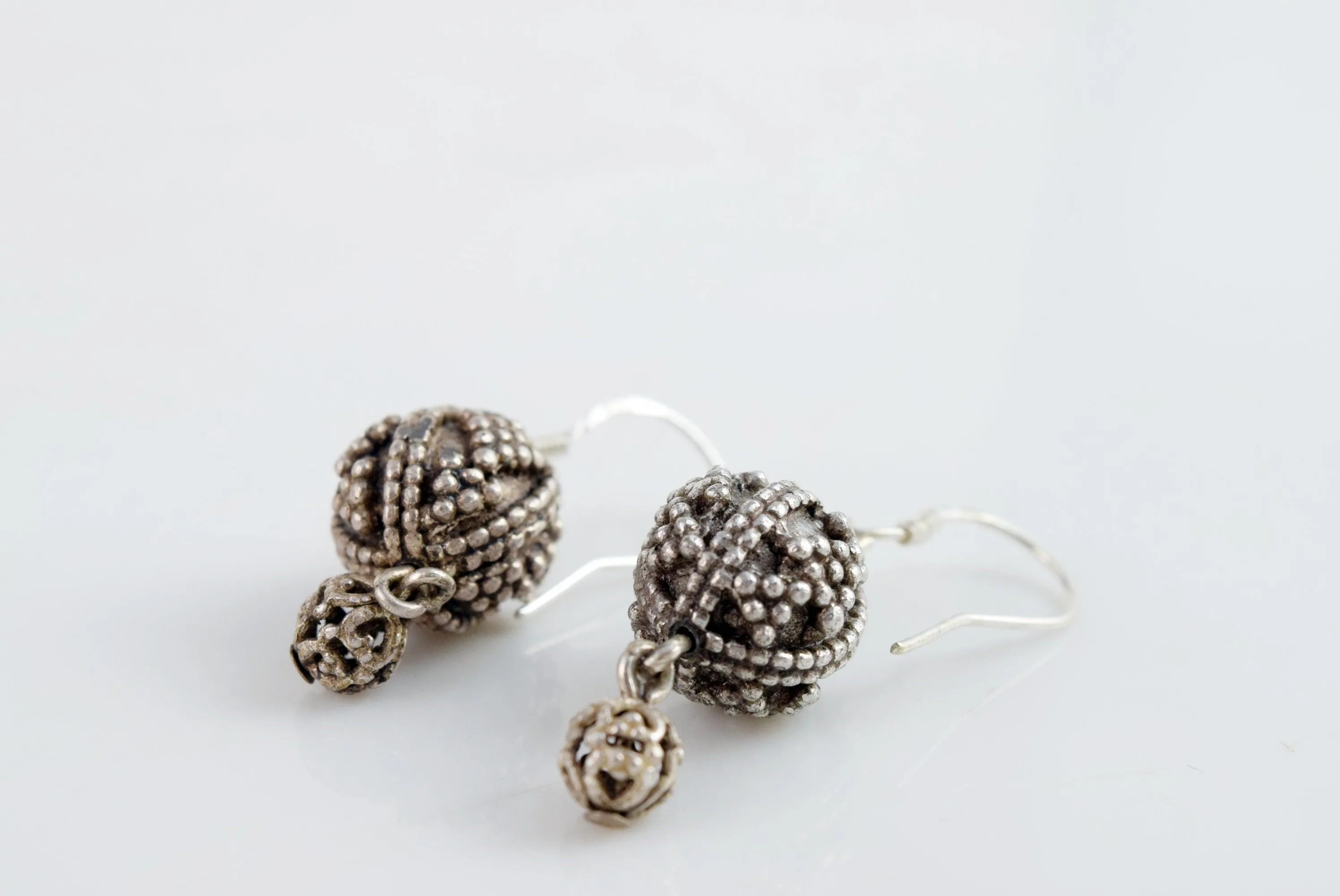 Vintage Balkan Sphere Dangle Earrings