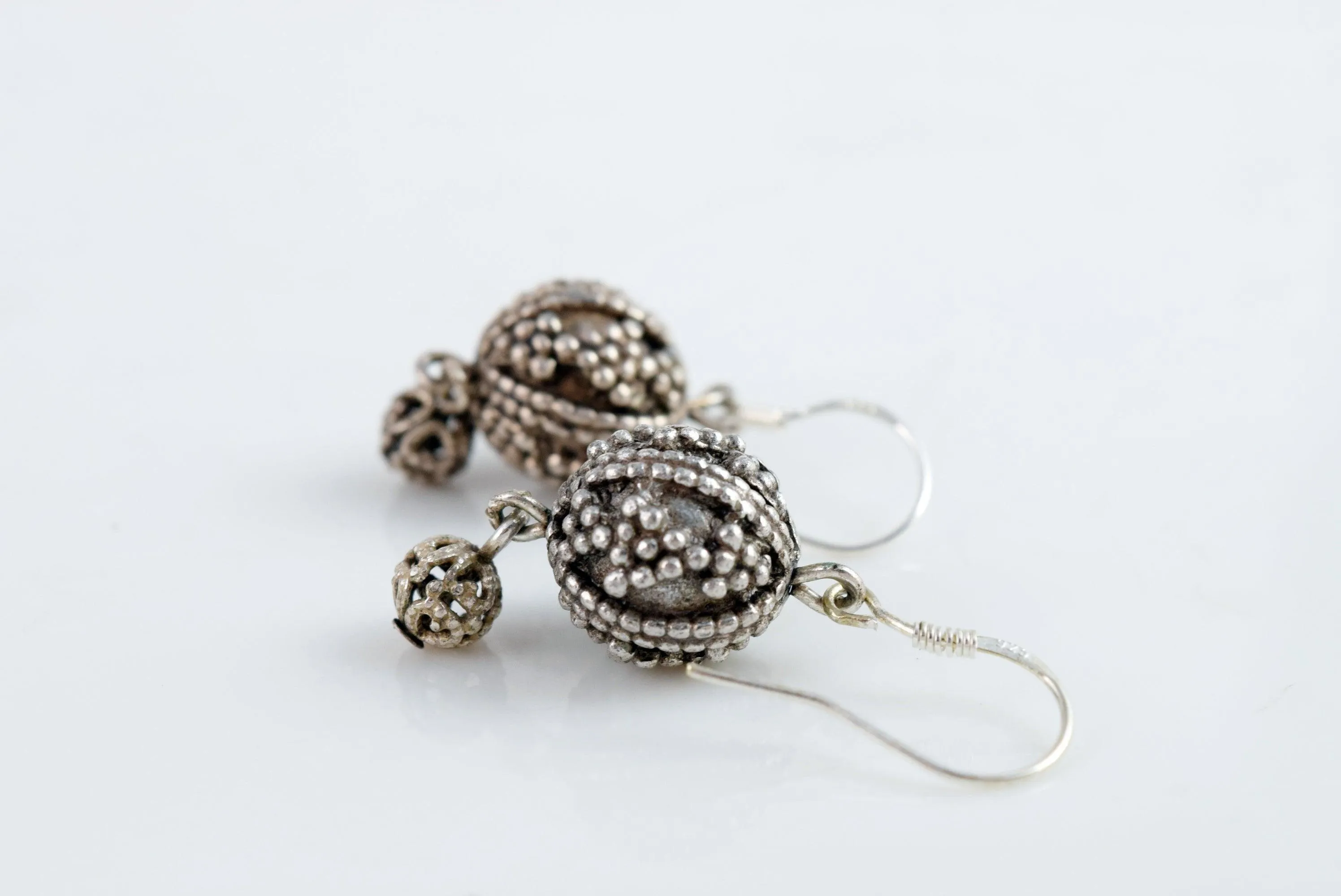 Vintage Balkan Sphere Dangle Earrings