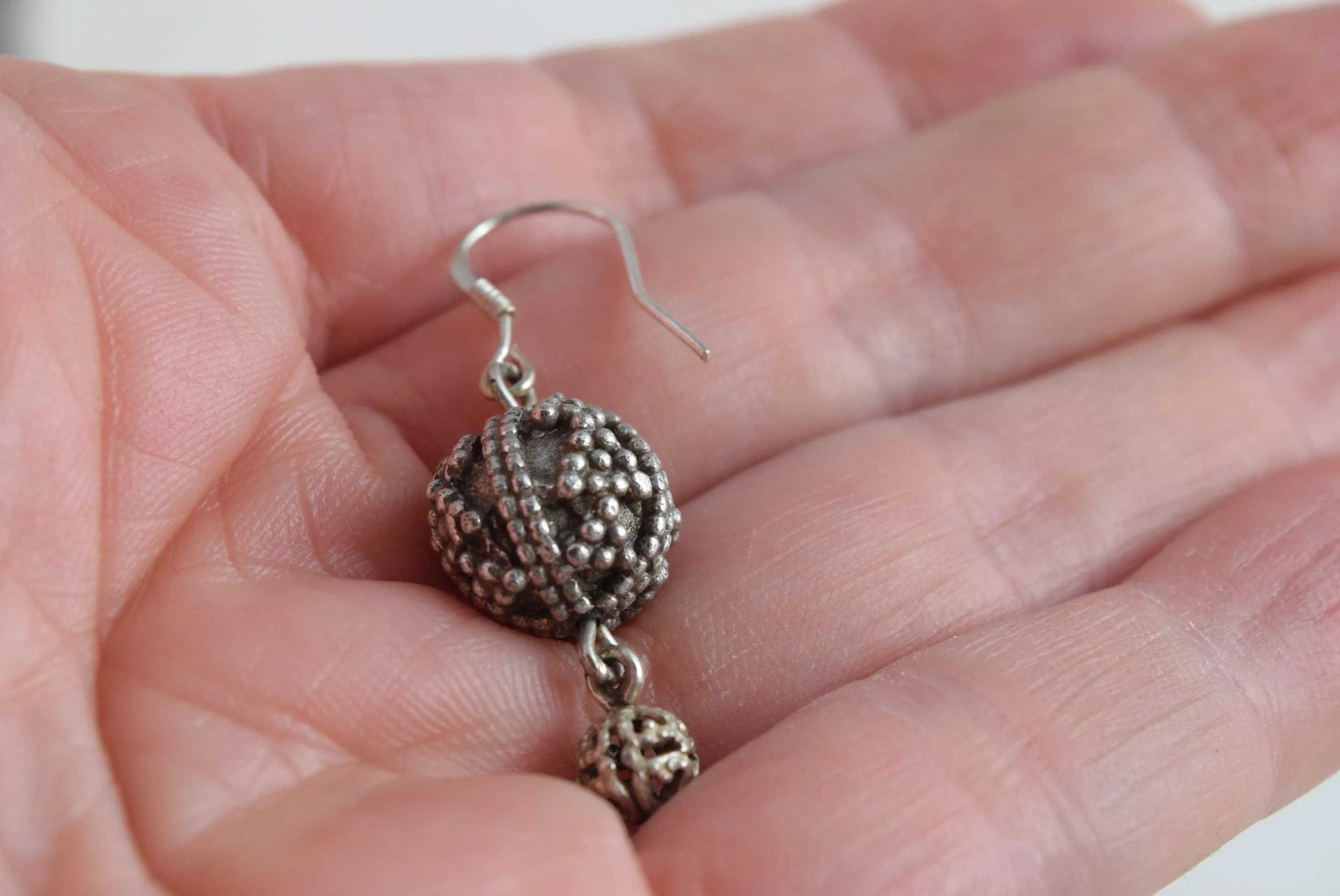 Vintage Balkan Sphere Dangle Earrings