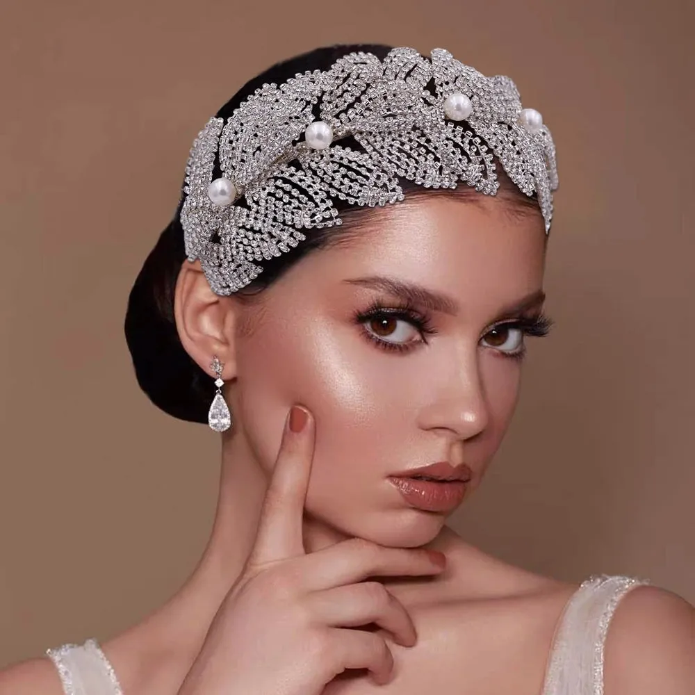 Wedding Headband  Tiara Hair Accessories Bridal Headdress Hair Ornament Pageant Headpiece