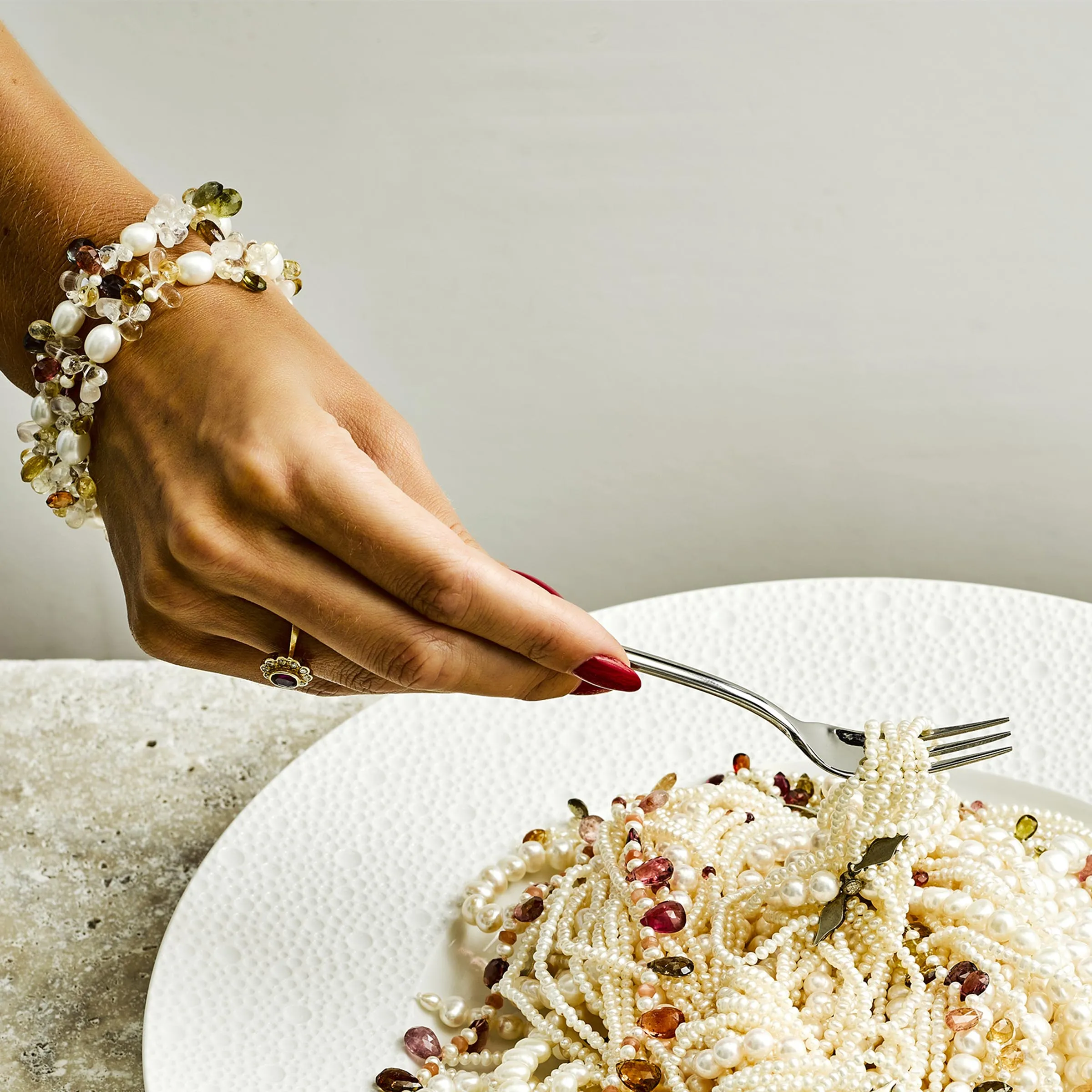 White Freshwater Pearl 'Tutti Frutti' Bracelet
