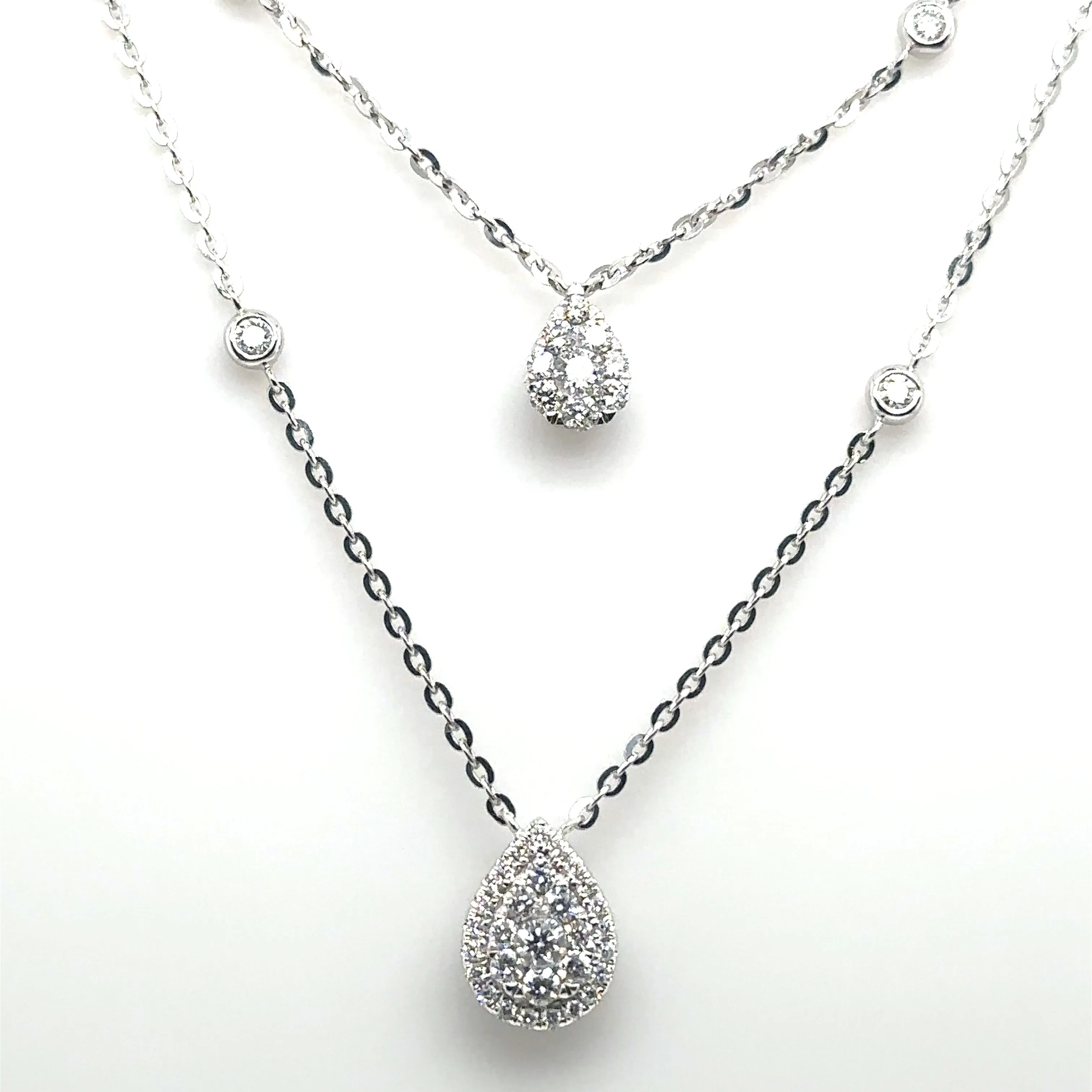 White Gold Two in One Diamond Necklace