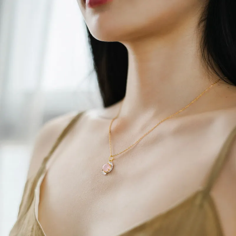 Women's Pendant Pink S925 Silver Pendant for girls