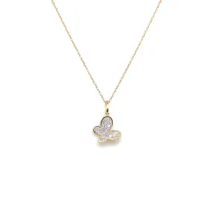 Yellow Gold Diamond Butteryfly Pendant