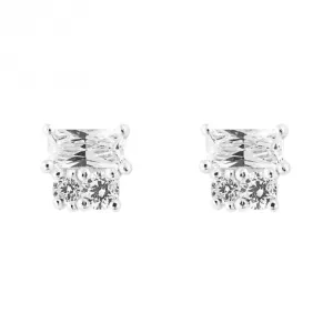Zirconia Baguettte Stud Earrings E6278C