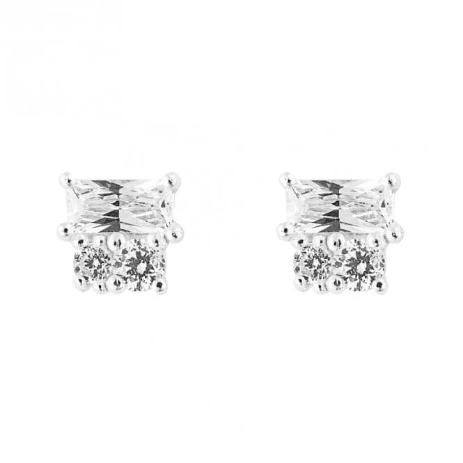 Zirconia Baguettte Stud Earrings E6278C